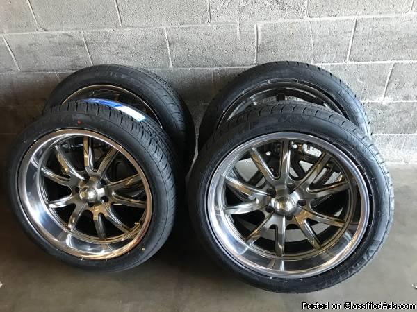 NEW 20x8 & 20x10 Staggered Ridler Wheels Chevy C10 5x5 With tires