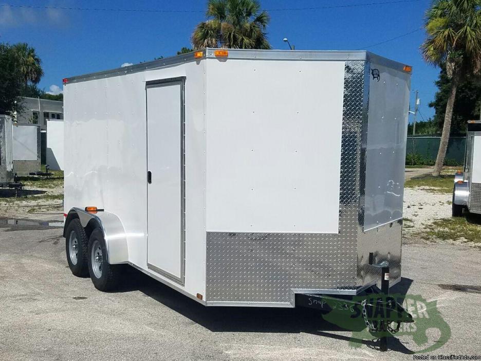 Cargo Trailer  7 foot by16 foot Wht Ext NEW for SALE!