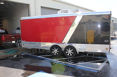 2013 R&R R and R Deluxe 7x18 all aluminum cargo trailer air awning LOW Reserve