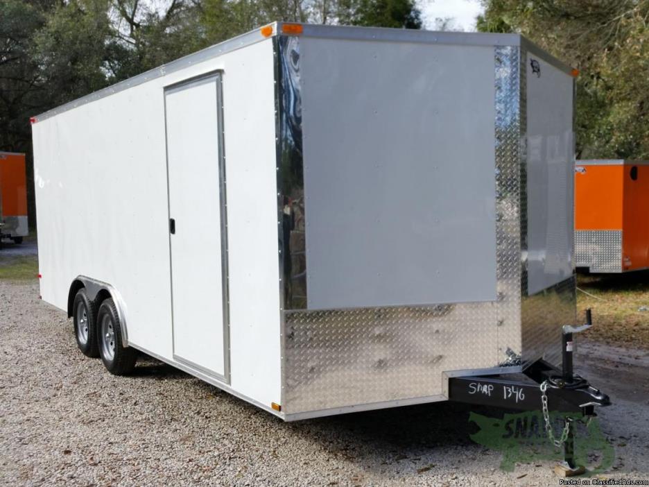 ENCLOSED TRAILER for sale! NEW RV Style Side Door White Ext 8.5 ' x20 w/ 'D'...