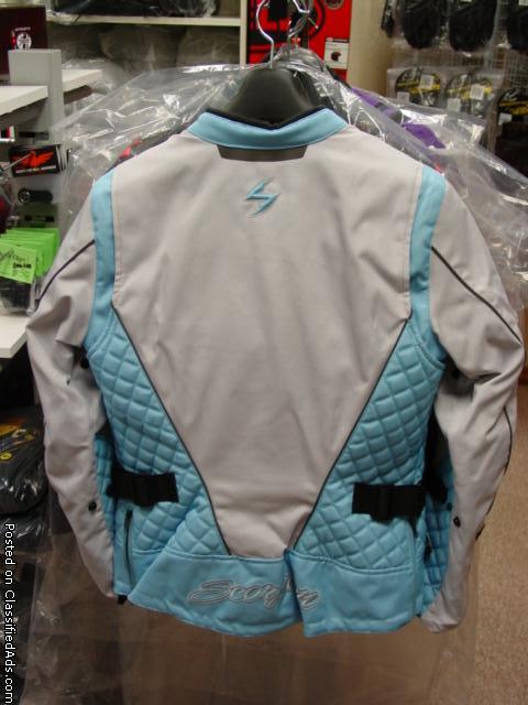 Scorpion Ladies Blue Grey Waterproof Motorcycle Jacket Coat Medium, 1