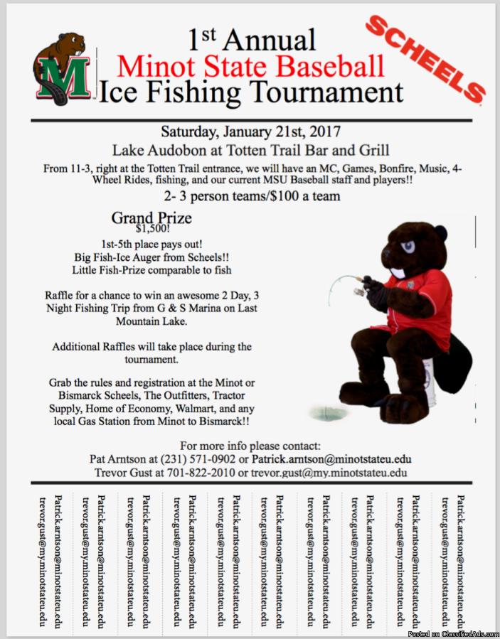 Minot State University Baseball Ice Fishing Tournament