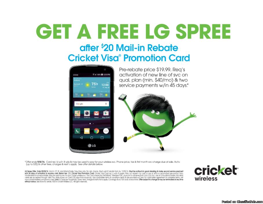 Switch to Cricket and receive a FREE phone, 1