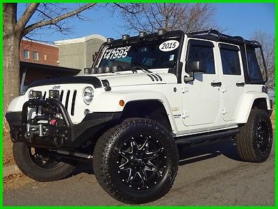 2015 Jeep Wrangler ONE OWNER CLEAN CARFAX WE FINANCE TRADES WELCOME 3.6L V6 AUTOMATIC SOFT TOP SMITTYBILT PRO COMP LIFT TOYO TIRES FUEL WHEELS BT