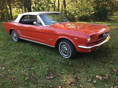 1966 Ford Mustang standard 1966 Mustang Convertible Classic Red Pony , New White Top, 289 V8 Auto , P/S