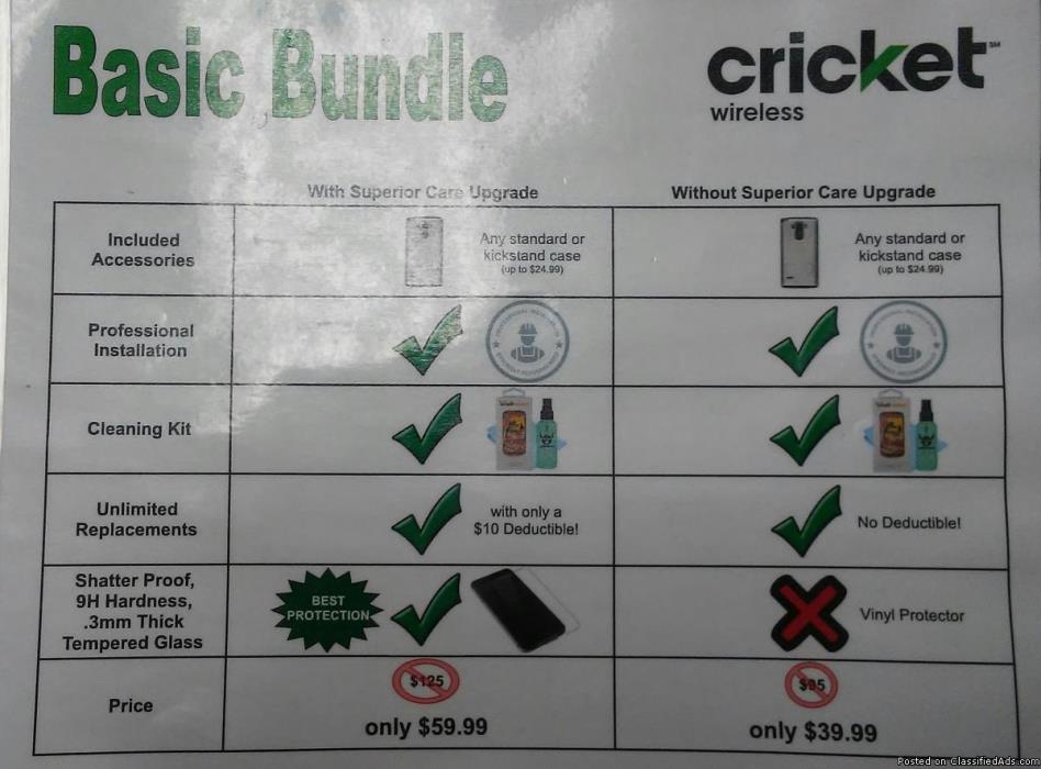 Cricket Wireless! New Phone, Plan, Case and Protection at a Great Price!