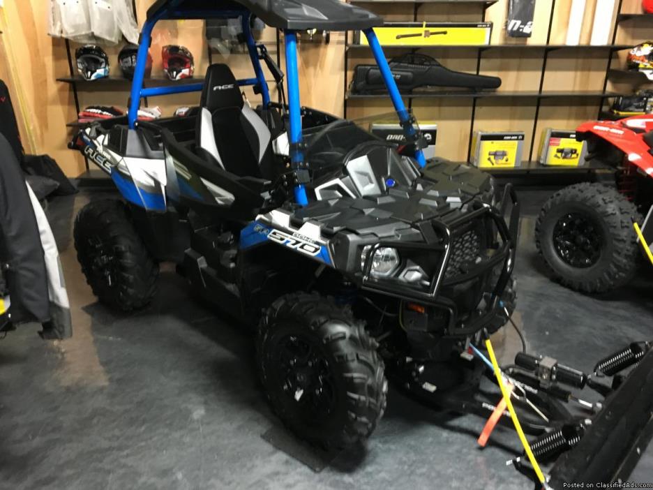 2016 Polaris ACE 570 SP ATV with Plow, Winch & more - ONLY 8 MILES - Now just...