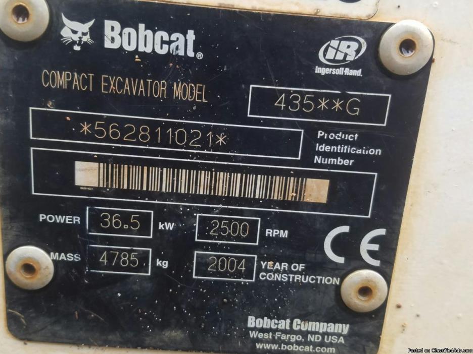 Bobcat 435G Compact Excavator, 0
