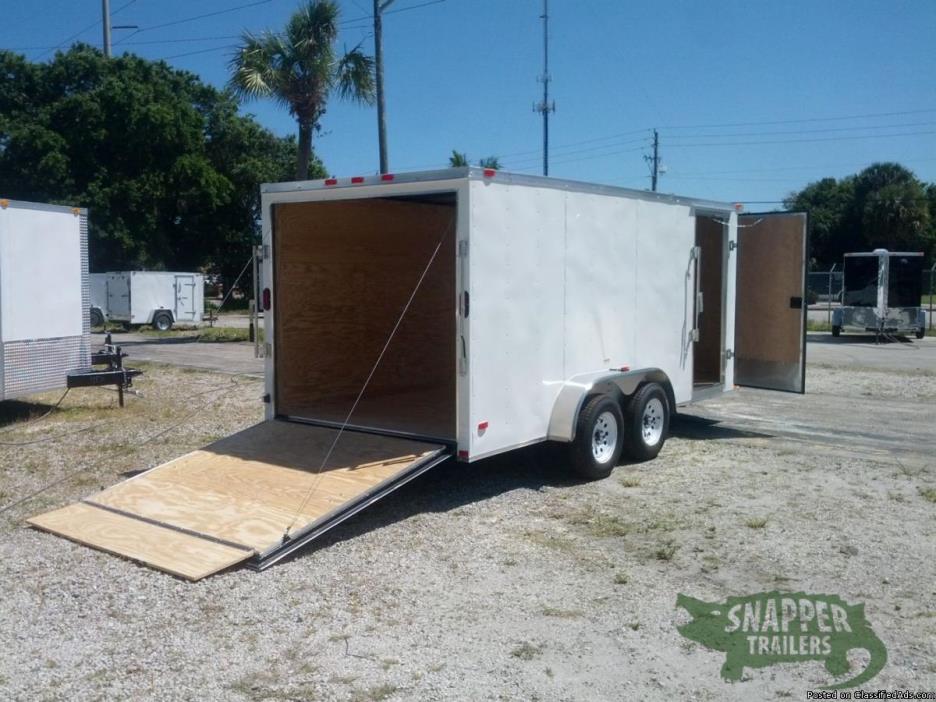 Trailer  7 ' by 16 ' White EXT NEW for SALE!