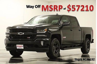2017 Chevrolet Silverado 1500 MSRP$57120 4X4 LTZ 0% 60 MOs Z71 Sunroof Midnight  New Navigation Heated Cooled Leather Blacked Out 16 2016 17 Cab 5.3L V8