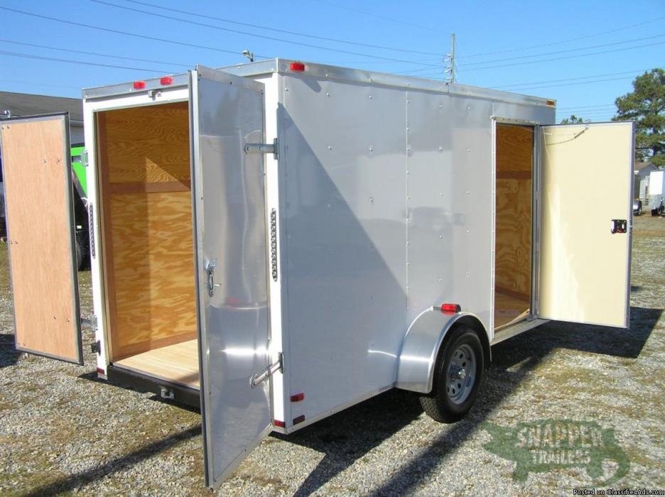 Cargo Trailer for sale! NEW 32in Side Door Wht 6x12ft. w/ Extra 3 in. Height