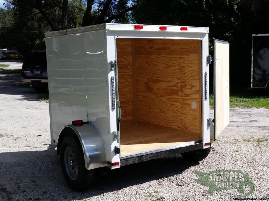 Trailer for sale! NEW Single 2,990 lbs. Axle White Ext. 5 foot by 6 foot w/ NO...