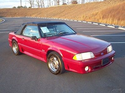 1990 Ford Mustang 1-OWNER GT 82K 5-SPD CONVERTIBLE LEATHER FOX BODY A-SUPERCHARGED-SVO-ALUM-HEADS-COBRA-INTAKE-5.0-302-E303-65MM-NO-NOTCHBACK-STANG
