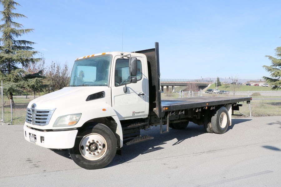 2007 Hino 268a  Flatbed Truck