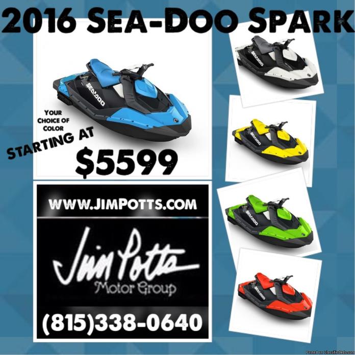 CLEARANCE! NEW 2016 Sea-Doo Spark Personal Watercraft + 3yr Warranty! - $5599...