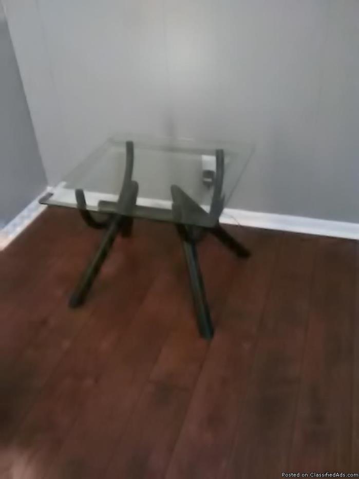 Glass Top End Table, 0