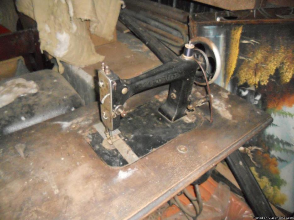 Antique, Old standard treadle sewing machine, 2