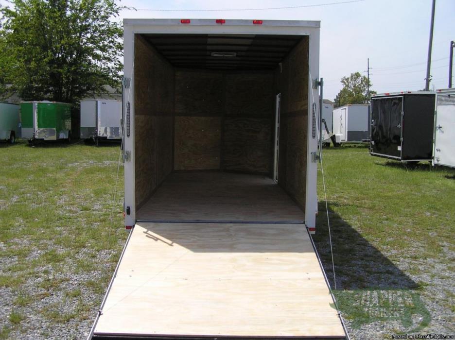 Cargo Trailer w/Double 3.5K Axles and Ramp - NEW 7x16 foot