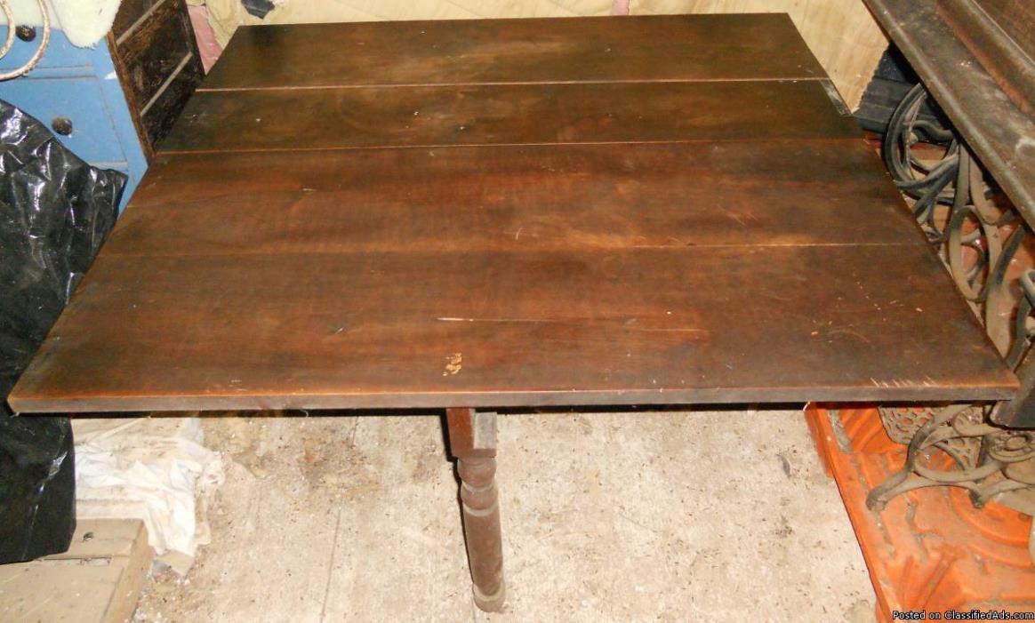 Antique, old walnut drop leaf table