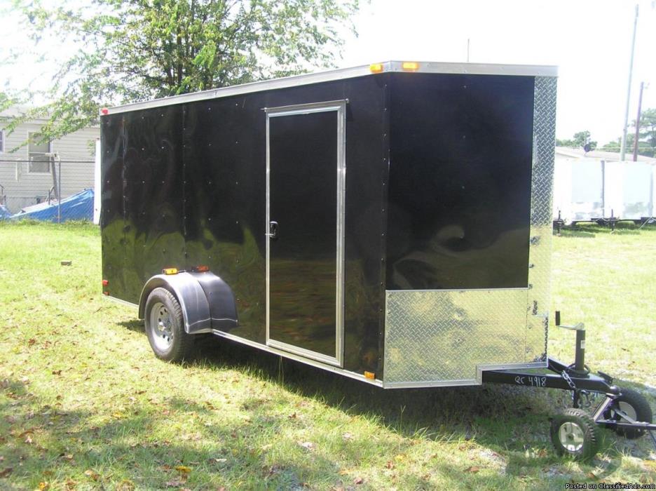 ATV Trailer BLACK 6 x 14 feet with Extra Height and V Front - NEW!