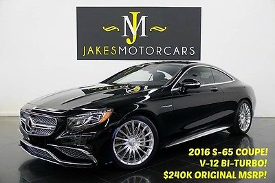 2016 Mercedes-Benz S-Class S65 AMG V12 BI-TURBO Coupe ($240K MSRP) 2016 MERCEDES S65 AMG V12 BI-TURBO COUPE! $240K MSRP! ONLY 1700 MILES! BLACK/BLK