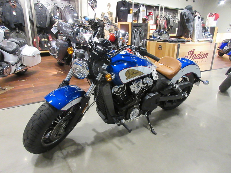 2017 Indian Scout ABS Brilliant Blue Over White and