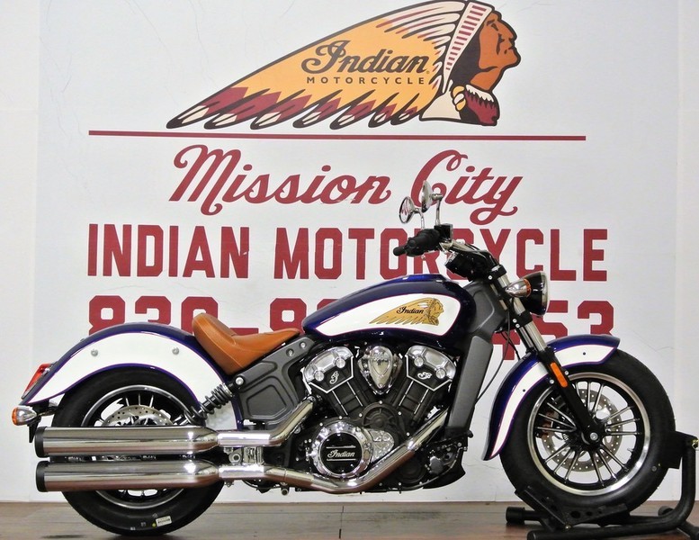 2017 Indian Scout ABS Brilliant Blue Over White and