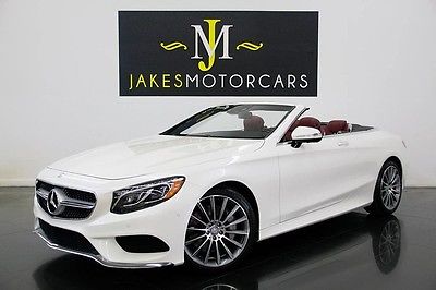 2017 Mercedes-Benz S-Class S550 Cabriolet Sport Pkg. DESIGNO 2017 MERCEDES S550 CABRIOLET SPORT PKG, DESIGNO, WHITE ON RED, ONLY 1700 MILES!