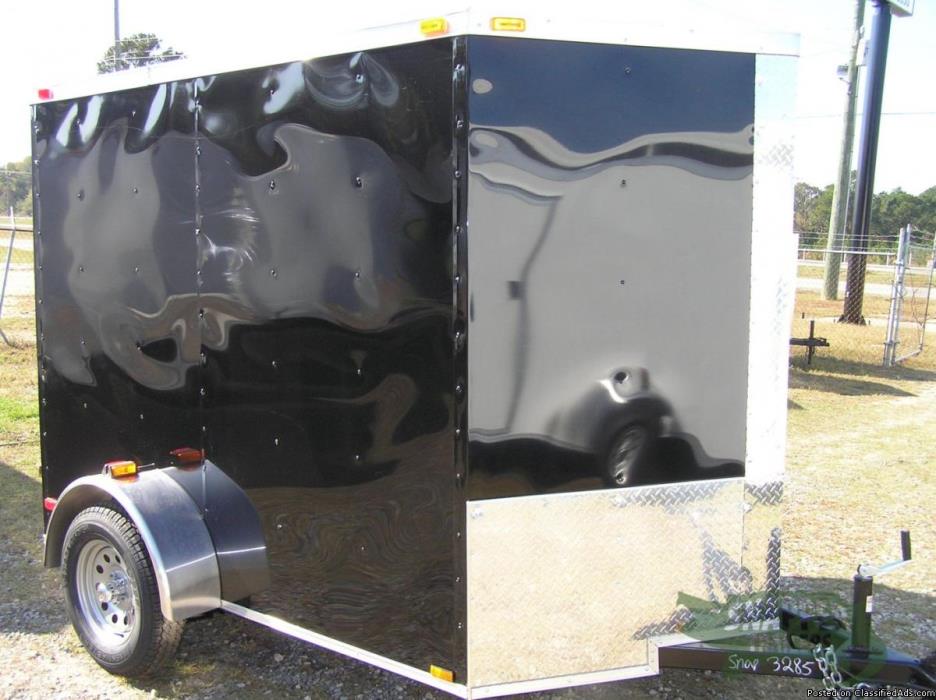Motorcycle Trailer 6 x8ft. with No Side and Extra Height - Sharp looking Black...