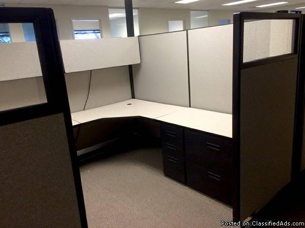 CUB-042 Gray/Glass - 6'x 8' and 6'x 6' Herman Miller AO2 Cubicles, 2