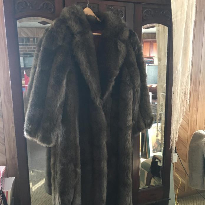Beautiful custom made faux fur coat & hat