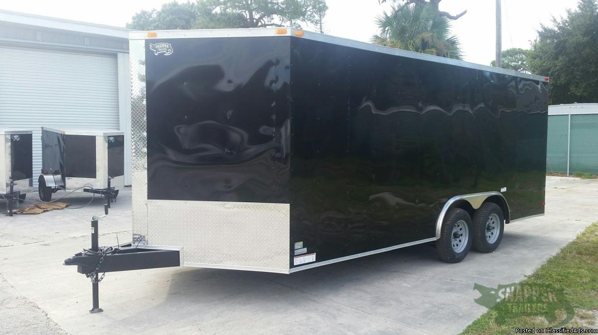 New 8.5ft. by18ft. Enclosed Cargo Blk Exterior Color w/D Rings