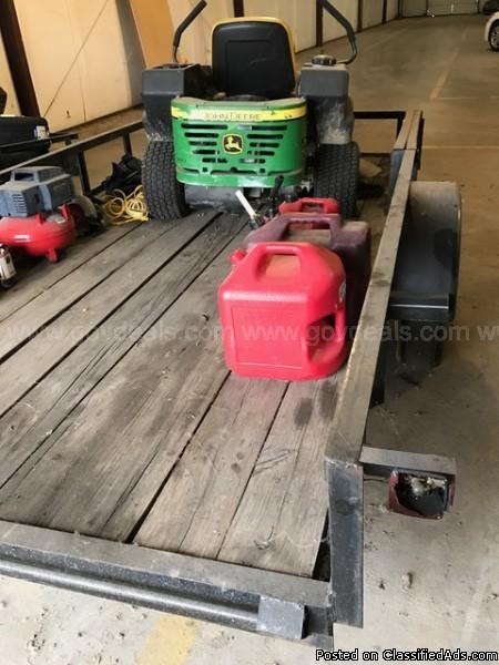 Weld Rite 12 x 8 Single Axel Trailer and One (1) John Deere Mower One