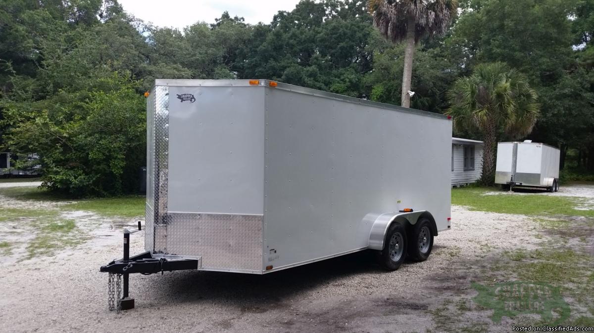 NEW!! 7ft.x16 Toy Hauler w/Additional Height,Side Door  GREAT TRAILER!