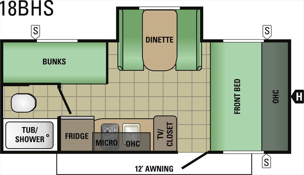 2017 Starcraft Autumn Ridge Mini 18BHS Front Bed, Bunks