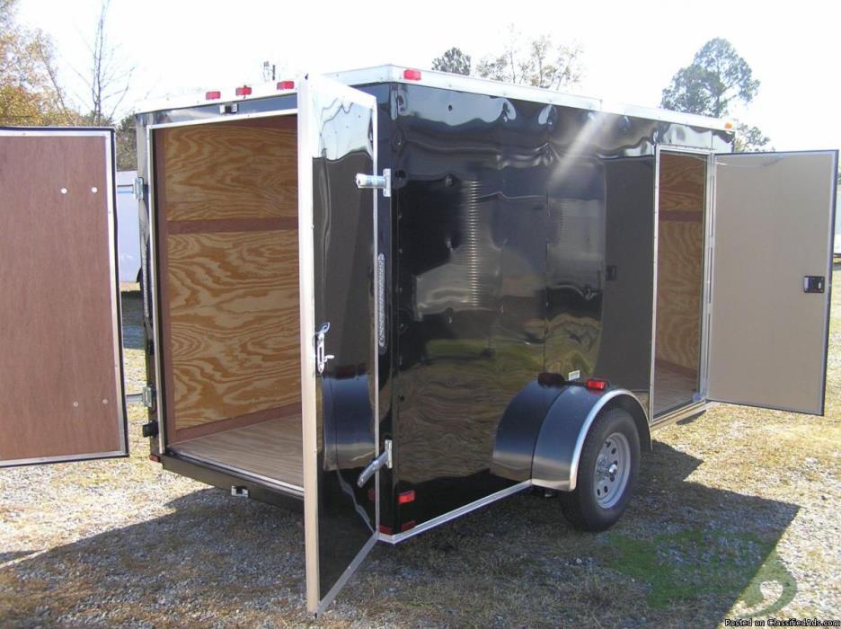 ENCLOSED Trailer Black Ext 6 foot x12 with Extra 3in Height and 32 in. RV Side...