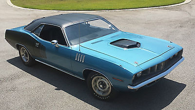 Plymouth : Barracuda cpe 71 cuda 440 6 pk 4 spd factory shaker all matching s sheet the real deal