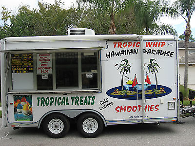 16' Tropical Smoothies, Dolewhip, Hawaiian Ice, Ice Cream Concession Trailer