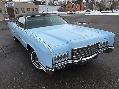 Lincoln : Continental Hardtop Coupe 2-Door 1972 lincoln continental hardtop coupe light blue tow package runs and drives