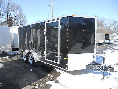 NEW 7X14 ENCLOSED CARGO TRAILER WITH RAMP AND V-NOSE 2015 MODEL SPRING SPECIAL