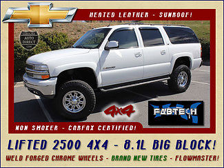 Chevrolet : Suburban 2500 LT 4X4 8.1L BIG BLOCK V8 - LIFTED FACTECH-CHROME WHEELS-BRAND NEW TIRES-FLOWMASTER-HEATED LEATHER-3RD ROW-SUNROOF!