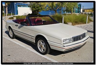 Cadillac : Allante Base 2dr STD Convertible Extra Clean 90 Allante Roadster Convertible Pearl White/Red 83k Miles