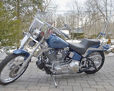 Harley-Davidson : Softail 2005 chopper blue fxst