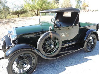 Ford : Model A restored 1929 ford model a roadster pickup hydraulic brakes perfectly restored rust free