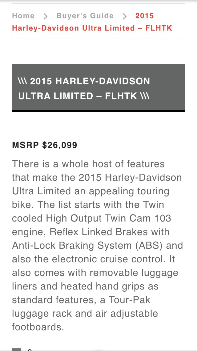 2015 Harley-Davidson ELECTRA GLIDE ULTRA LIMITED
