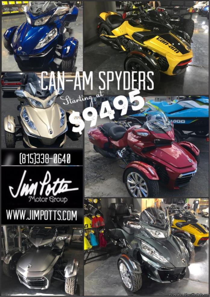 CLEARANCE! Can-Am Spyders BEST PRICE GUARANTEED! (Jim Potts Motor Group in...