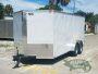 7x16' Enclosed Trailer W/V-Nose rear ramp and RV style and bar lock style side...