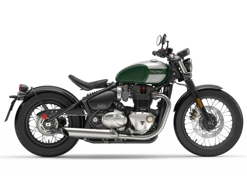 2017 Triumph Bonneville Bobber Competition Green / Frozen Silver