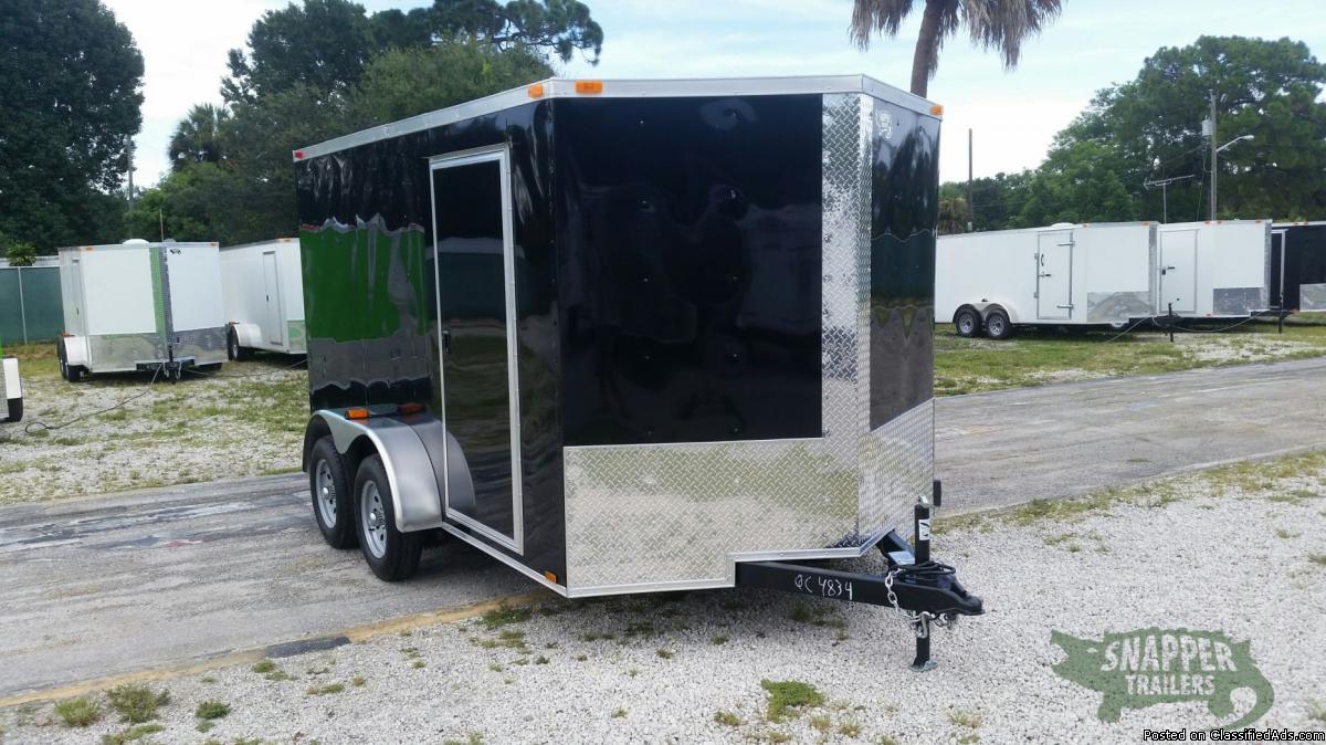 ENCLOSED Trailer for sale 7x 12ft. Blk Exterior trailer NEW