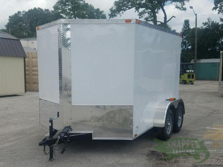 Brand NEW 7' by 10' White Ext Enclosed Cargo with Additional 3in Height -NEW...